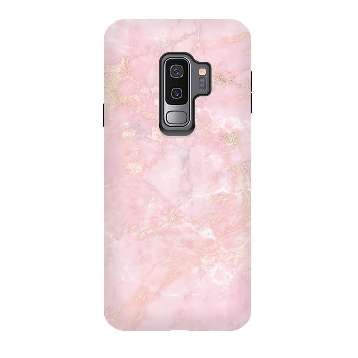 Galaxy S9 plus StrongFit Delicate Rose Gold Metal on Light Pink Marble by  Utart