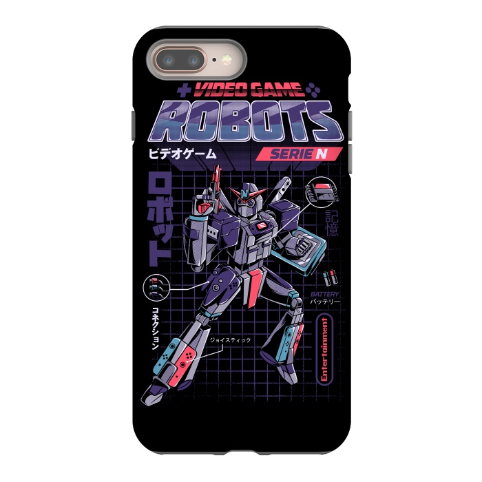 iPhone 7 plus StrongFit Video Game Robot - Model N by Ilustrata