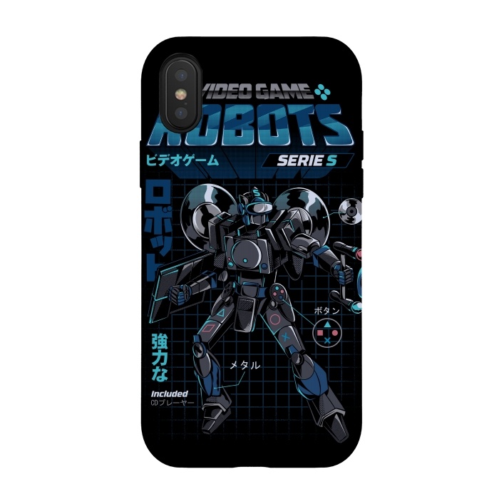iPhone Xs / X StrongFit Video Game Robot - Model S by Ilustrata