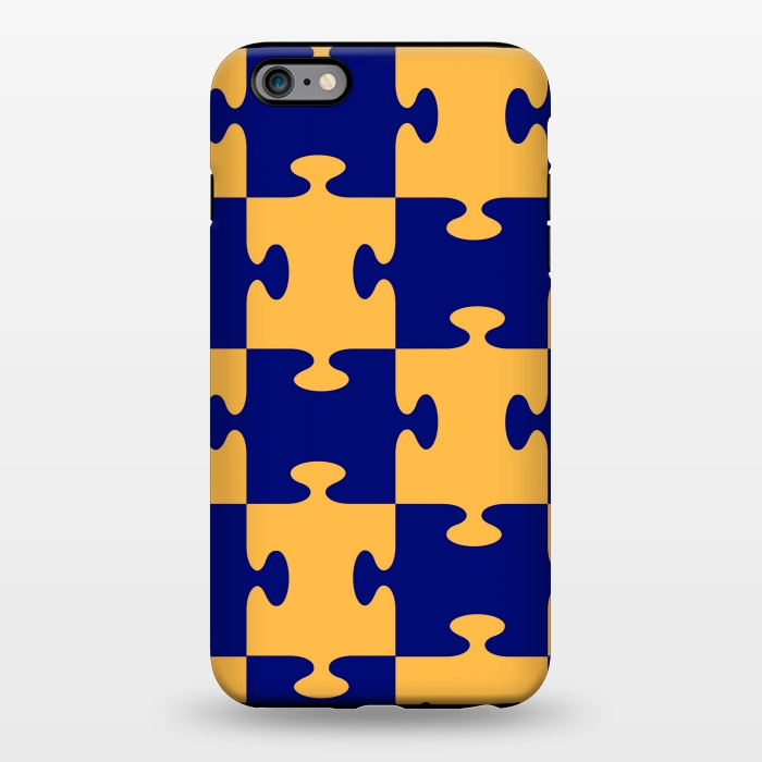 iPhone 6/6s plus StrongFit jigsaw yellow blue by MALLIKA