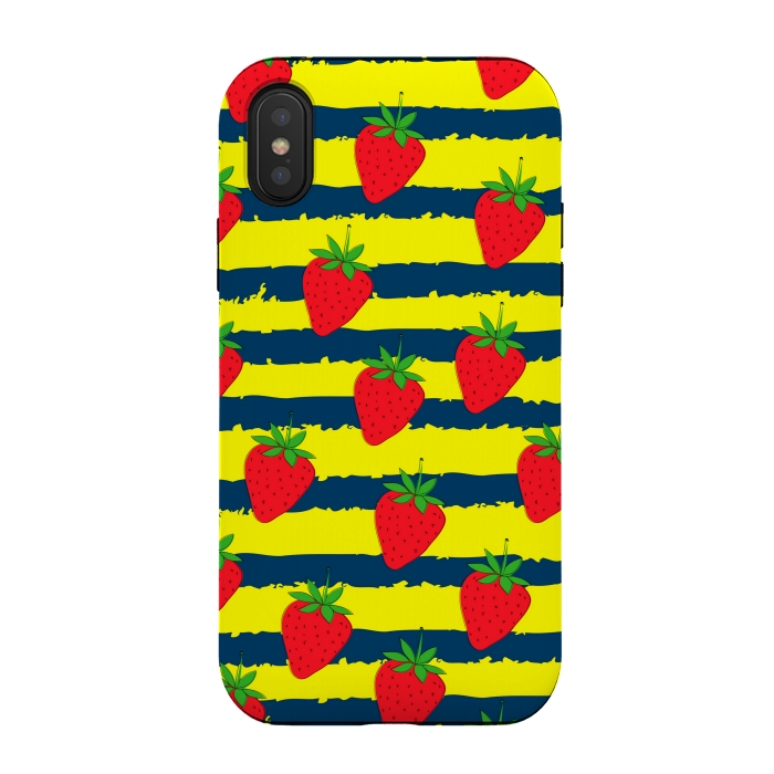 iPhone Xs / X StrongFit summer strawberry pattern by MALLIKA