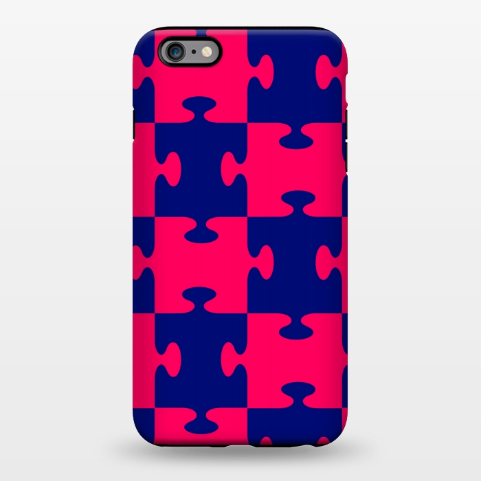 iPhone 6/6s plus StrongFit jigsaw blue pink by MALLIKA