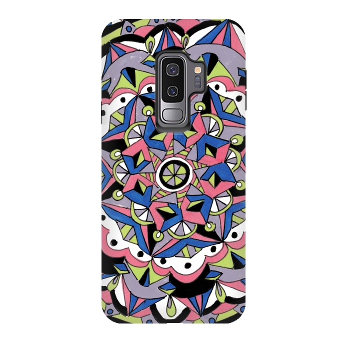 Galaxy S9 plus StrongFit Geometric Mandala by Laura K Maxwell