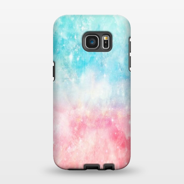 Galaxy S7 EDGE StrongFit Blue pink galaxy by Jms
