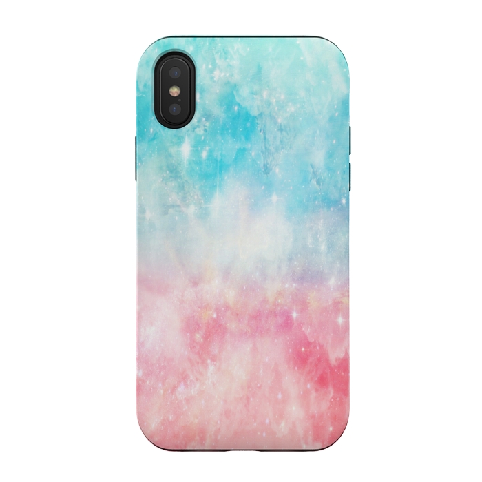 iPhone Xs / X StrongFit Blue pink galaxy by Jms