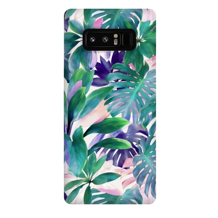 Galaxy Note 8 StrongFit Pastel Summer Tropical Jungle by Micklyn Le Feuvre