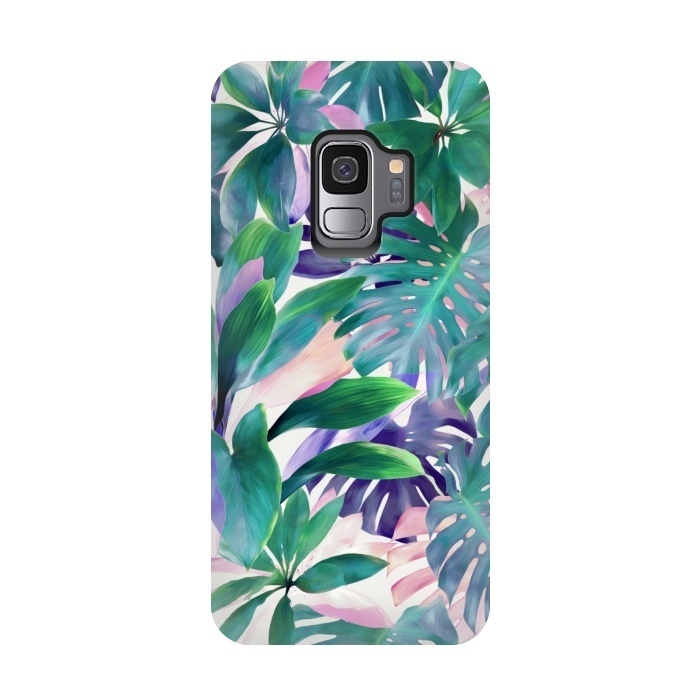 Galaxy S9 StrongFit Pastel Summer Tropical Jungle by Micklyn Le Feuvre