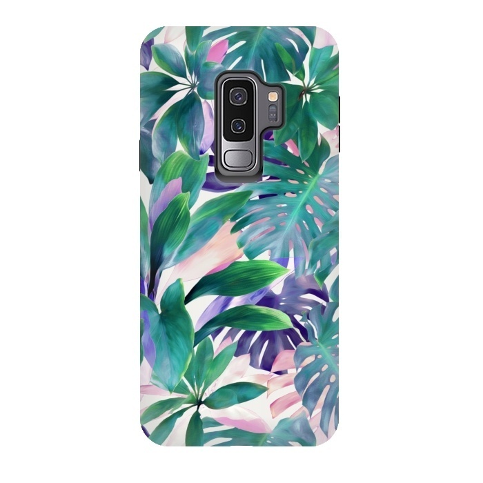 Galaxy S9 plus StrongFit Pastel Summer Tropical Jungle by Micklyn Le Feuvre
