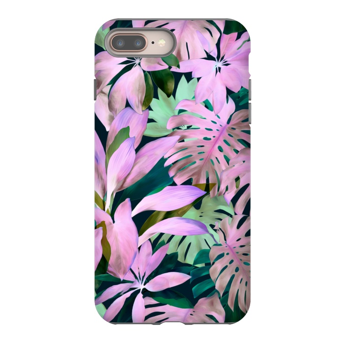 iPhone 7 plus StrongFit Tropical Night Magenta Jungle by Micklyn Le Feuvre