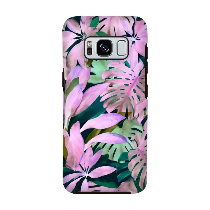 Galaxy S8 StrongFit Tropical Night Magenta Jungle by Micklyn Le Feuvre