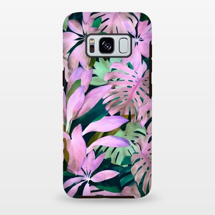 Galaxy S8 plus StrongFit Tropical Night Magenta Jungle by Micklyn Le Feuvre
