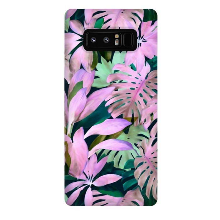 Galaxy Note 8 StrongFit Tropical Night Magenta Jungle by Micklyn Le Feuvre