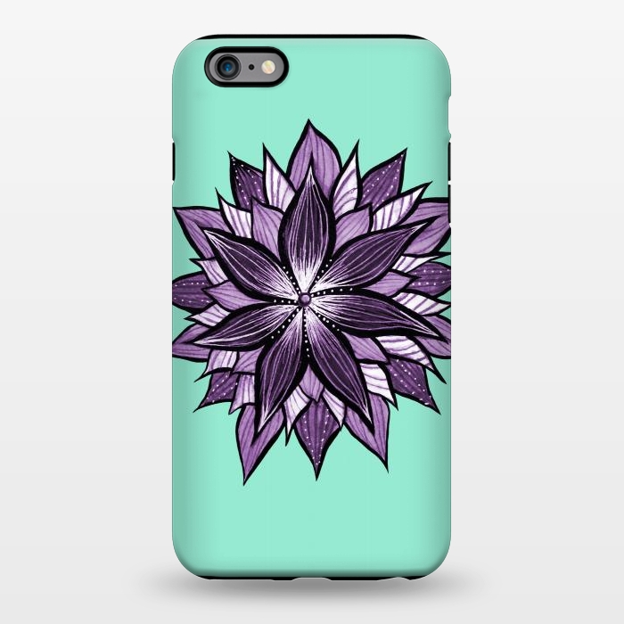 iPhone 6/6s plus StrongFit Purple Mandala Like Ink Drawn Abstract Flower by Boriana Giormova