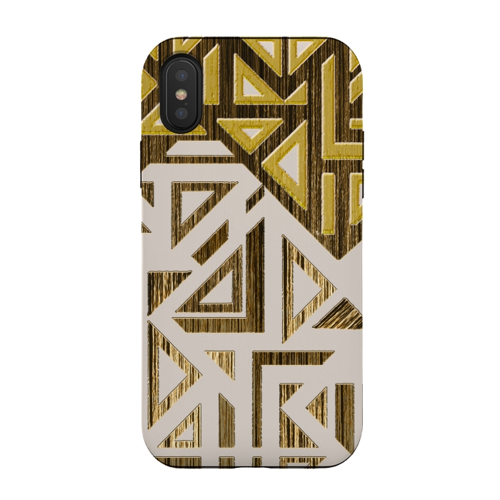 iPhone Xs / X StrongFit Geometric gold by Kashmira Baheti