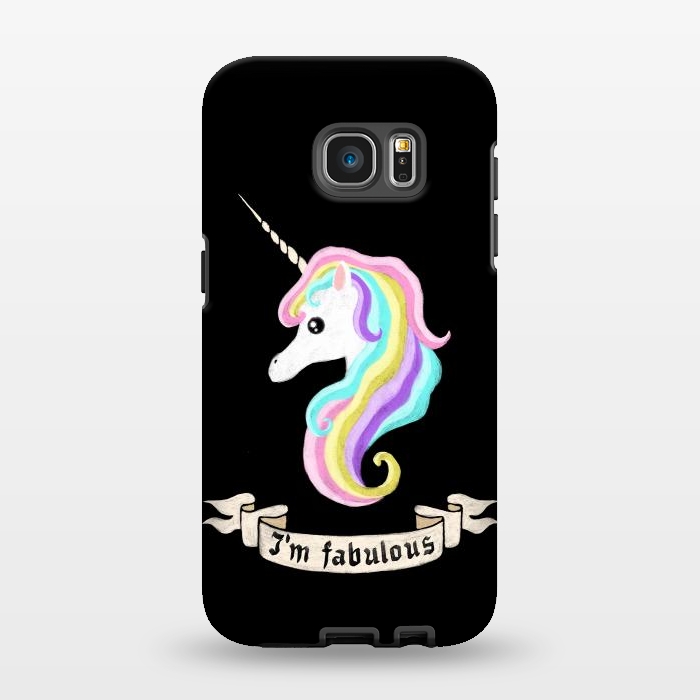 Galaxy S7 EDGE StrongFit Fabulous unicorn by Laura Nagel