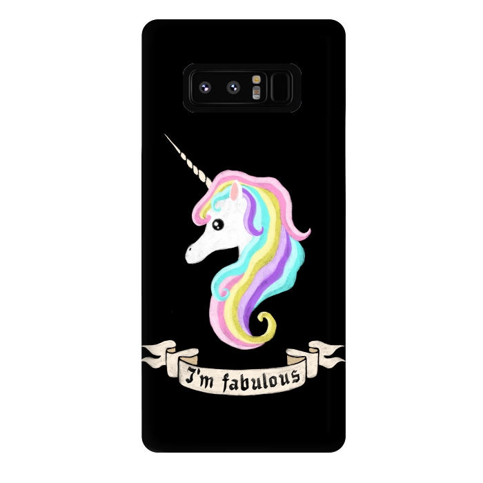 Galaxy Note 8 StrongFit Fabulous unicorn by Laura Nagel