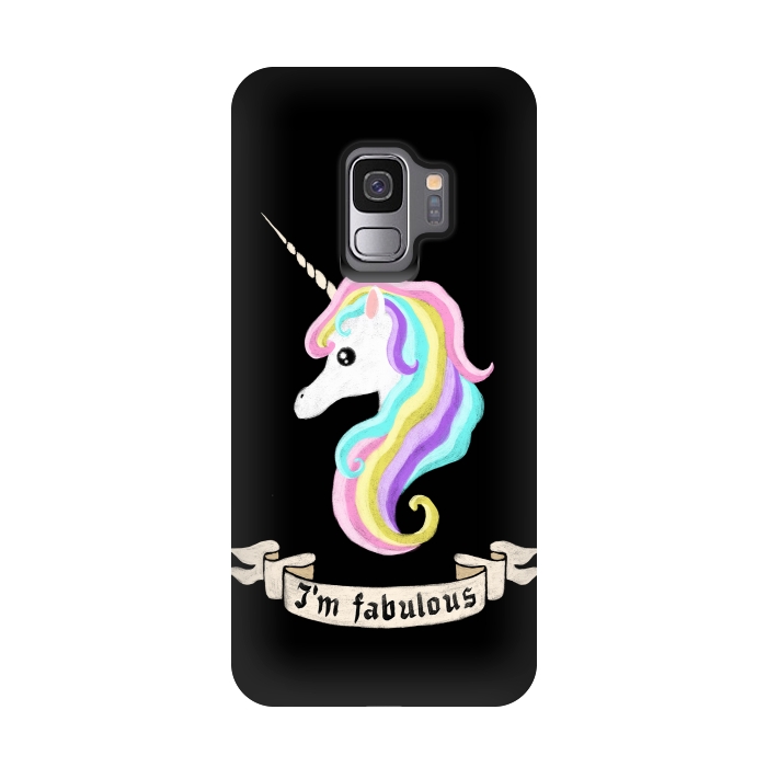 Galaxy S9 StrongFit Fabulous unicorn by Laura Nagel