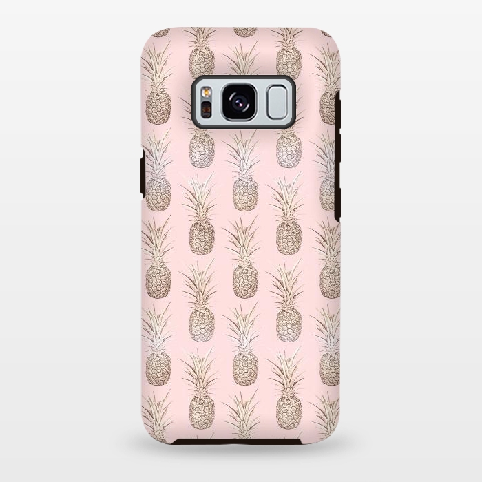 Galaxy S8 plus StrongFit Golden and blush pineapples pattern by InovArts