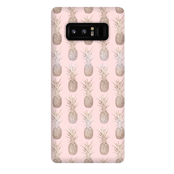 Galaxy Note 8 StrongFit Golden and blush pineapples pattern by InovArts