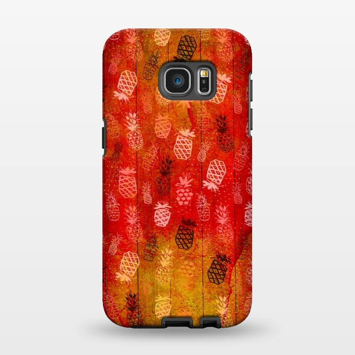 Galaxy S7 EDGE StrongFit Pineapples in Summer by Rossy Villarreal