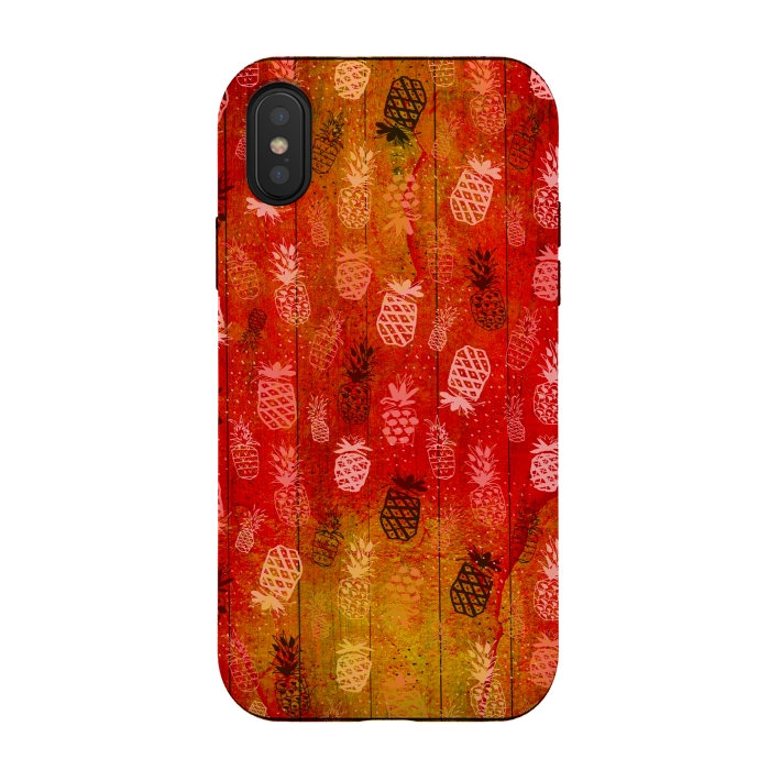 iPhone Xs / X StrongFit Pineapples in Summer by Rossy Villarreal