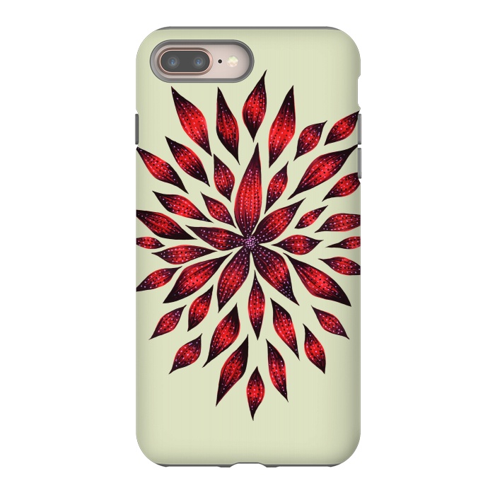 iPhone 7 plus StrongFit Hand Drawn Abstract Red Ink Doodle Flower by Boriana Giormova