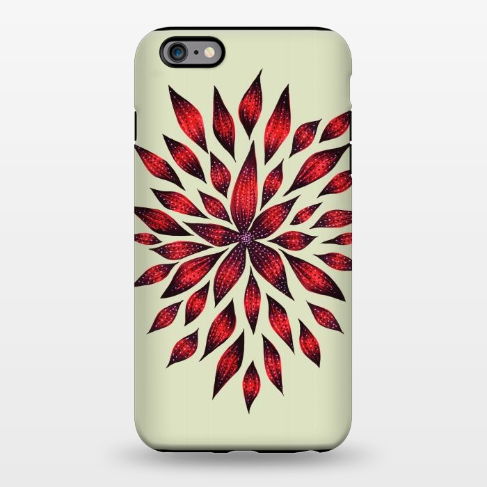 iPhone 6/6s plus StrongFit Hand Drawn Abstract Red Ink Doodle Flower by Boriana Giormova