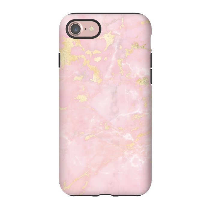 iPhone 7 StrongFit Metal Gold on Tender Pink Marble by  Utart