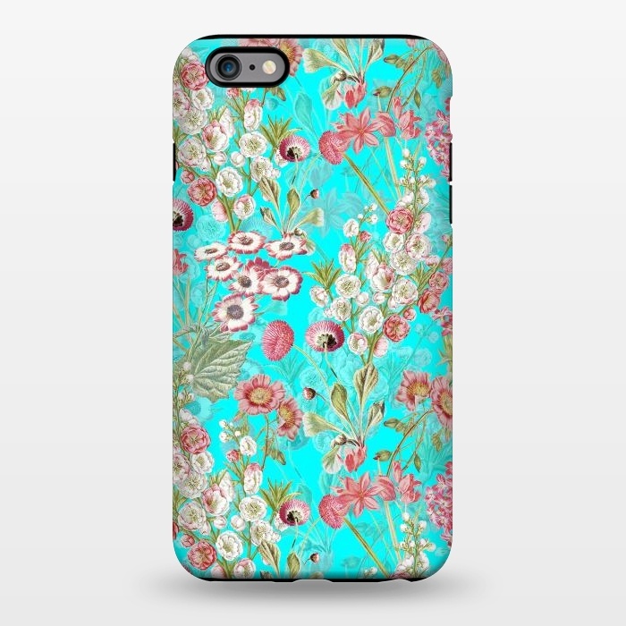iPhone 6/6s plus StrongFit White & Pink Flowers on Teal by  Utart