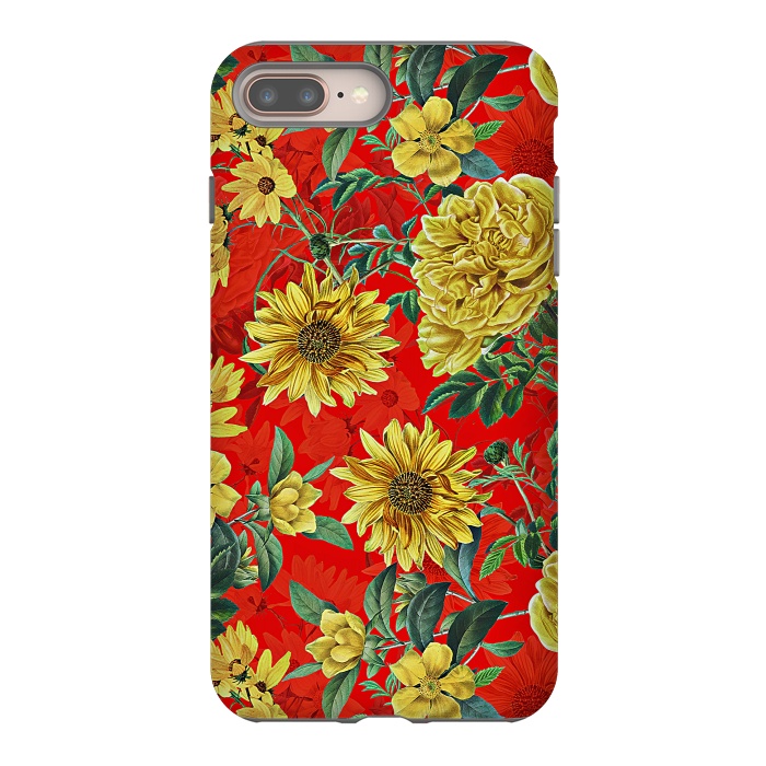 iPhone 7 plus StrongFit Sunflowers and Roses on Red by  Utart