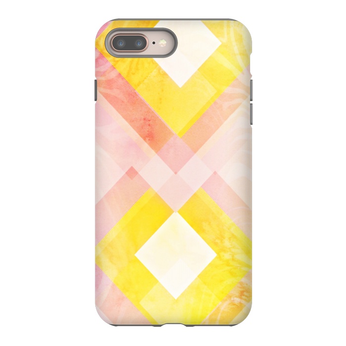 iPhone 7 plus StrongFit Pink yellow pattern by Jms