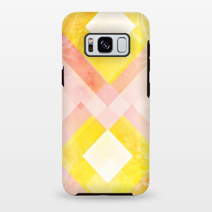 Galaxy S8 plus StrongFit Pink yellow pattern by Jms