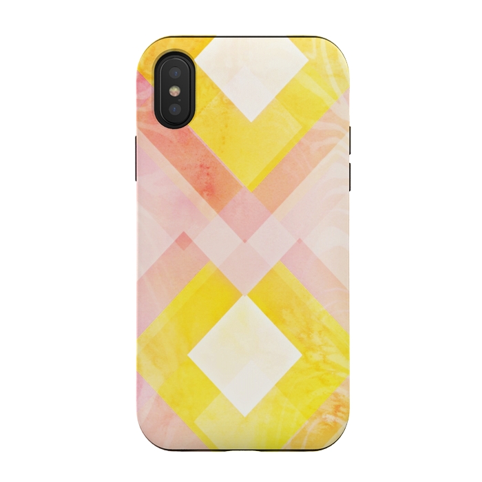 iPhone Xs / X StrongFit Pink yellow pattern by Jms
