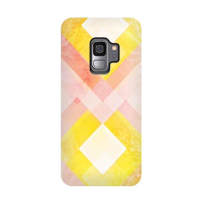 Galaxy S9 StrongFit Pink yellow pattern by Jms