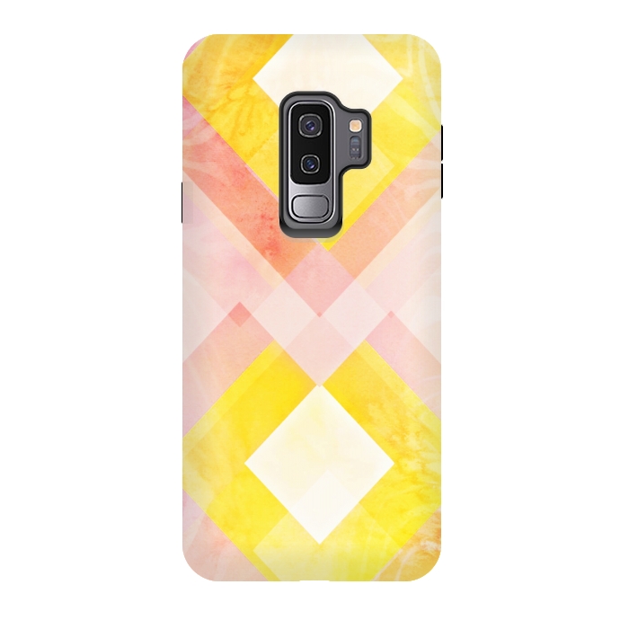 Galaxy S9 plus StrongFit Pink yellow pattern by Jms