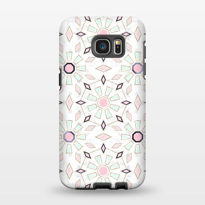 Galaxy S7 EDGE StrongFit Modern gold Moroccan geometric flower marble image  by InovArts