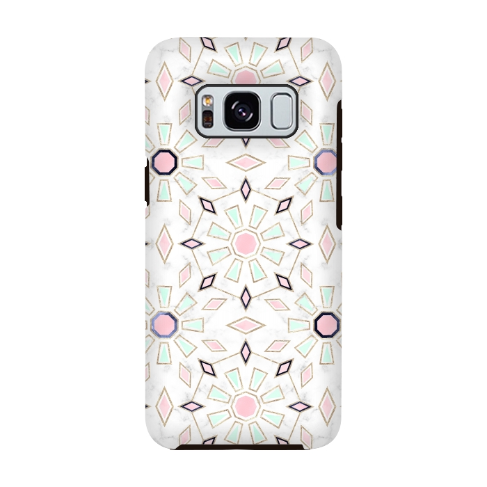 Galaxy S8 StrongFit Modern gold Moroccan geometric flower marble image  by InovArts
