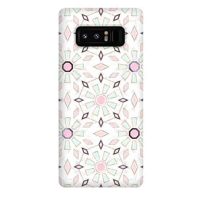 Galaxy Note 8 StrongFit Modern gold Moroccan geometric flower marble image  by InovArts