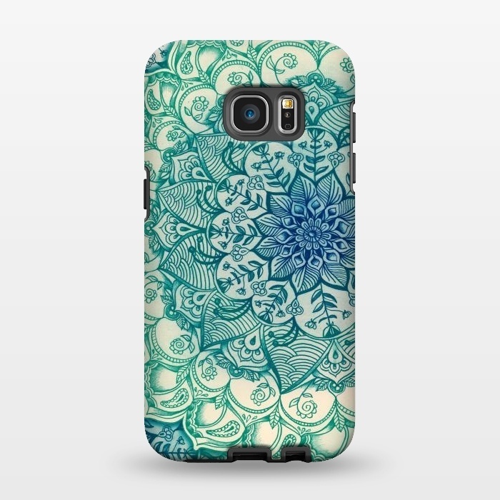 Galaxy S7 EDGE StrongFit Emerald Doodle by Micklyn Le Feuvre