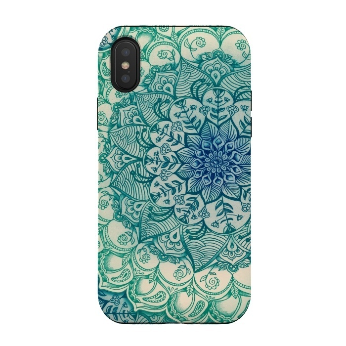 iPhone Xs / X StrongFit Emerald Doodle by Micklyn Le Feuvre