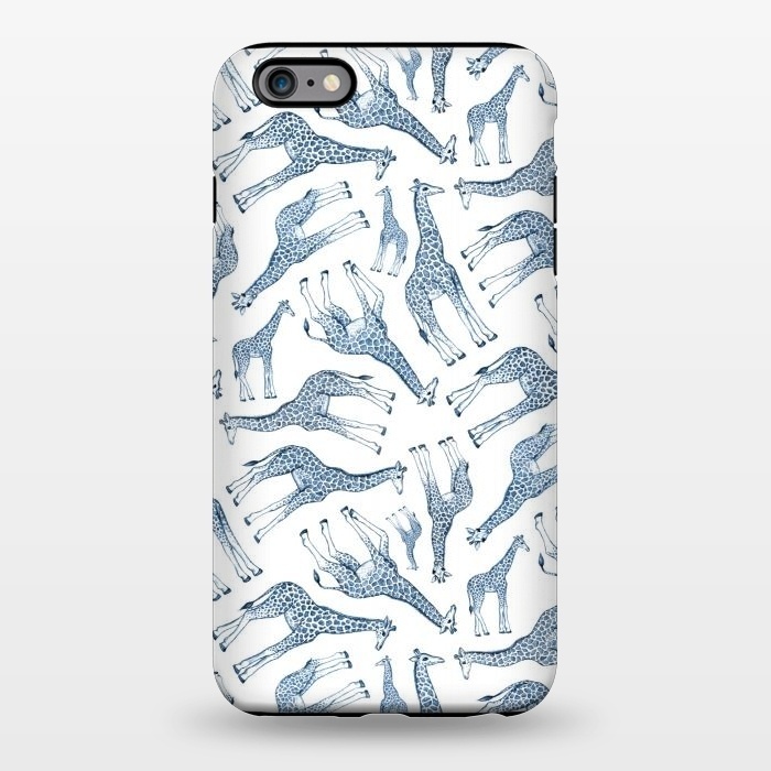 iPhone 6/6s plus StrongFit Little Giraffes in Monochrome Blue and White by Micklyn Le Feuvre
