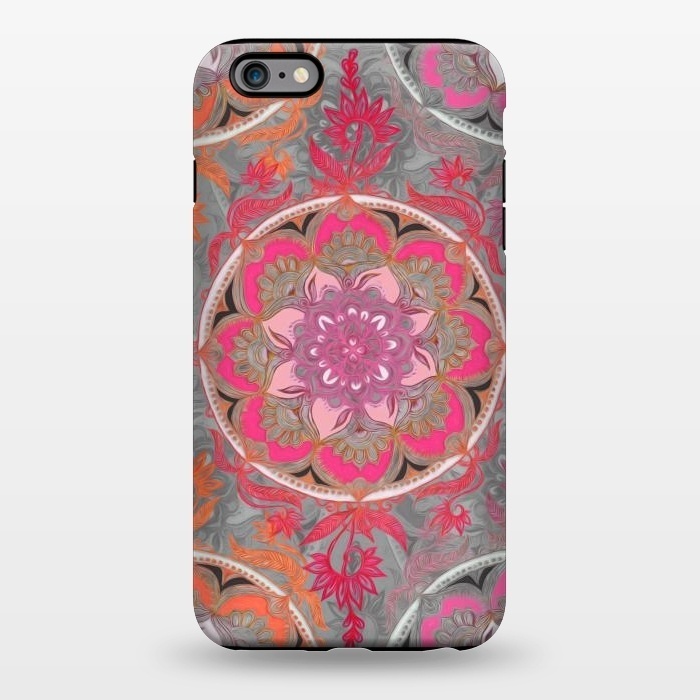 iPhone 6/6s plus StrongFit Hot Pink, Magenta and Orange Super Boho Medallions by Micklyn Le Feuvre