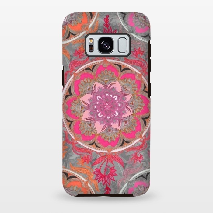 Galaxy S8 plus StrongFit Hot Pink, Magenta and Orange Super Boho Medallions by Micklyn Le Feuvre