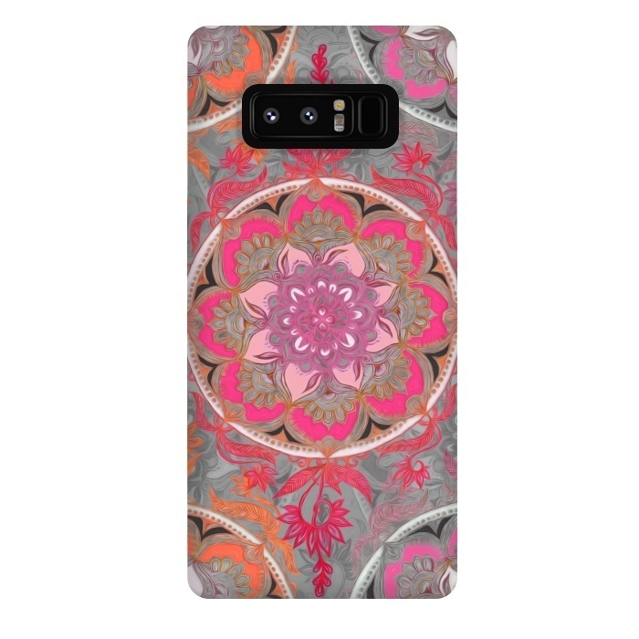 Galaxy Note 8 StrongFit Hot Pink, Magenta and Orange Super Boho Medallions by Micklyn Le Feuvre