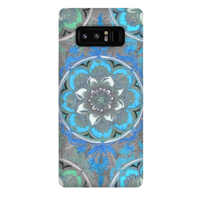Galaxy Note 8 StrongFit Mint Green, Blue & Aqua Super Boho Medallions by Micklyn Le Feuvre