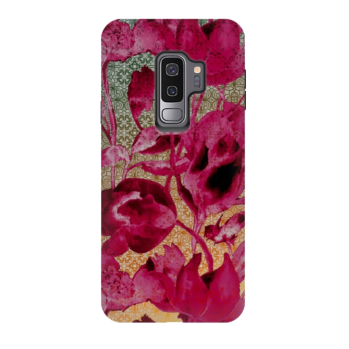Galaxy S9 plus StrongFit Lacey floral by Kashmira Baheti