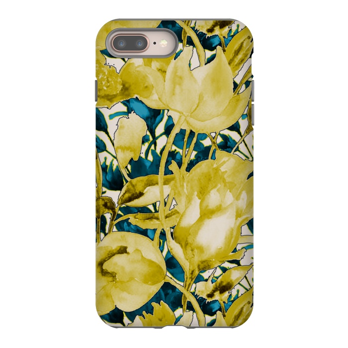 iPhone 7 plus StrongFit Yellow watercolour floral by Kashmira Baheti