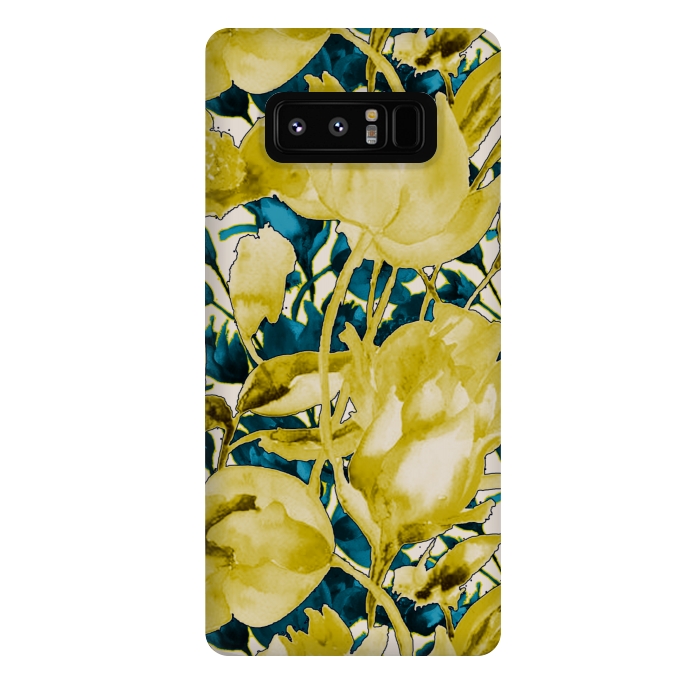 Galaxy Note 8 StrongFit Yellow watercolour floral by Kashmira Baheti