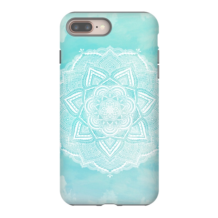 iPhone 7 plus StrongFit Mandala flower turquoise by Jms