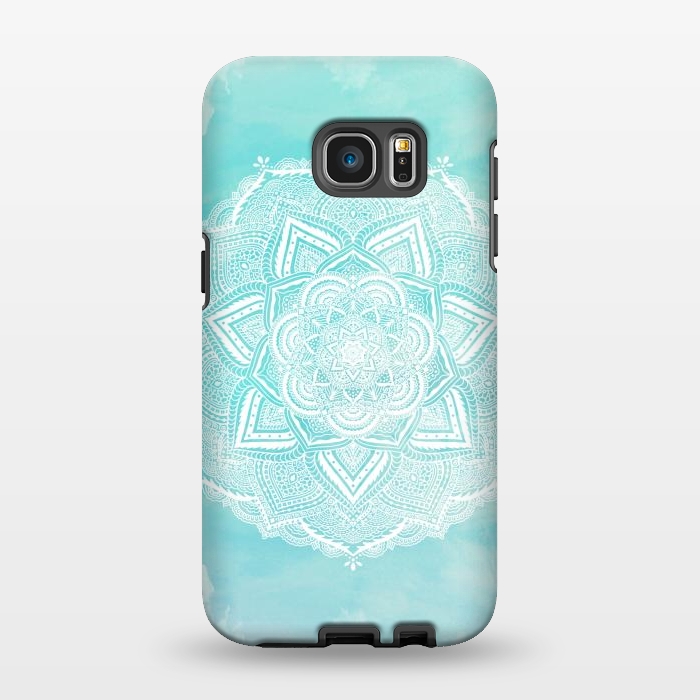 Galaxy S7 EDGE StrongFit Mandala flower turquoise by Jms